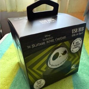 Disney Black and White USB Hub with Jack Skellington
